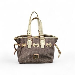 Dooney & Bourke Monogrammed Brown and Gold Tote